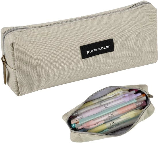 Etui per scuola e ufficio, per ragazze, ragazzi e giovani adulti, etui per scuola e ufficio, etui in grigio