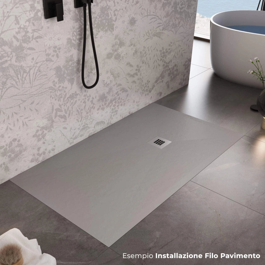 Piatto Doccia 90x90 cm in Pietra Bonussi Everest Grigio Chiaro