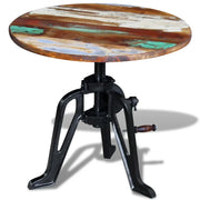 Tavolino in Legno Massello Anticato e Ghisa 60x(42-63) cm cod mxl 19645