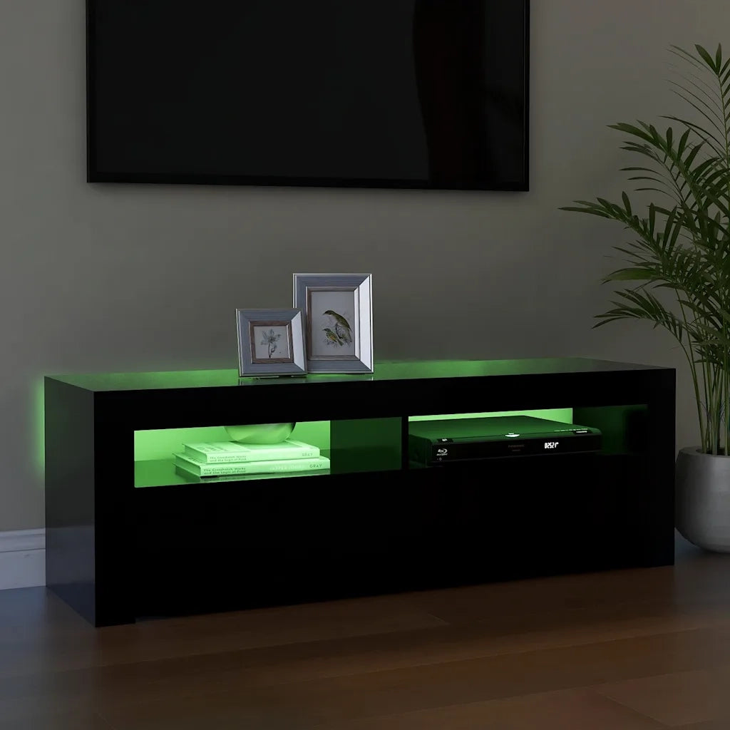 Mobile Porta TV con Luci LED-Credenza TV Nero 120x35x40 cm 539056