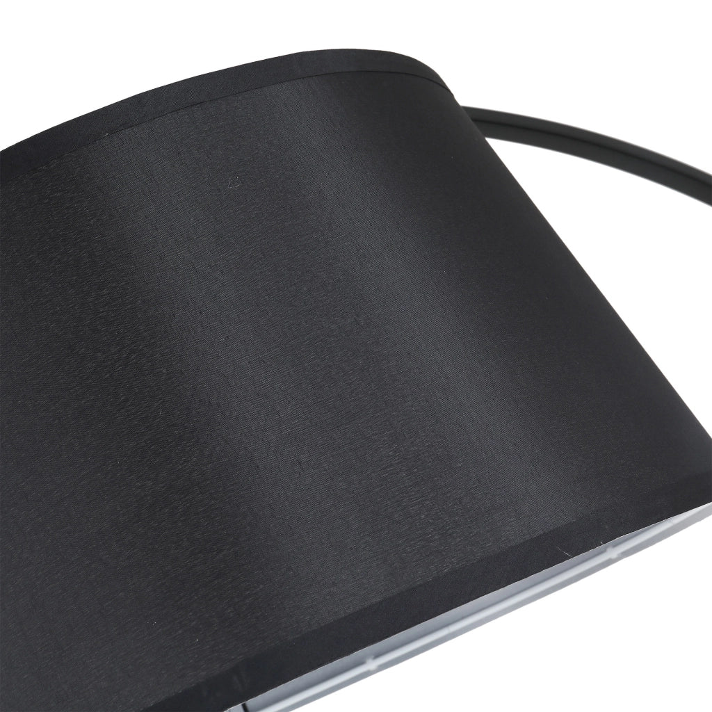 Lampada da Terra ad Arco con Paralume in Tessuto e Interruttore a Pedale, ?47x105x190cm, Nera