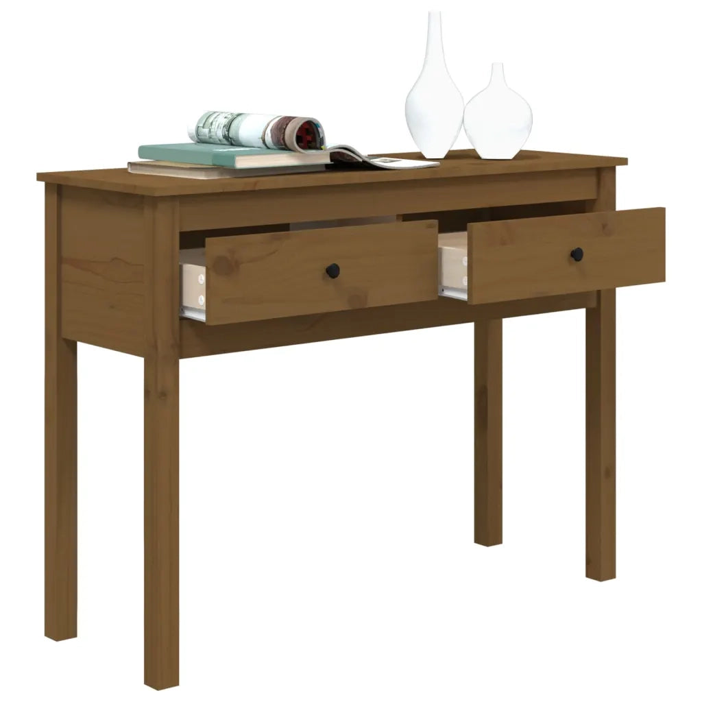 Tavolo Consolle Miele 100x35x75 cm in Legno Massello di Pino cod mxl 25960