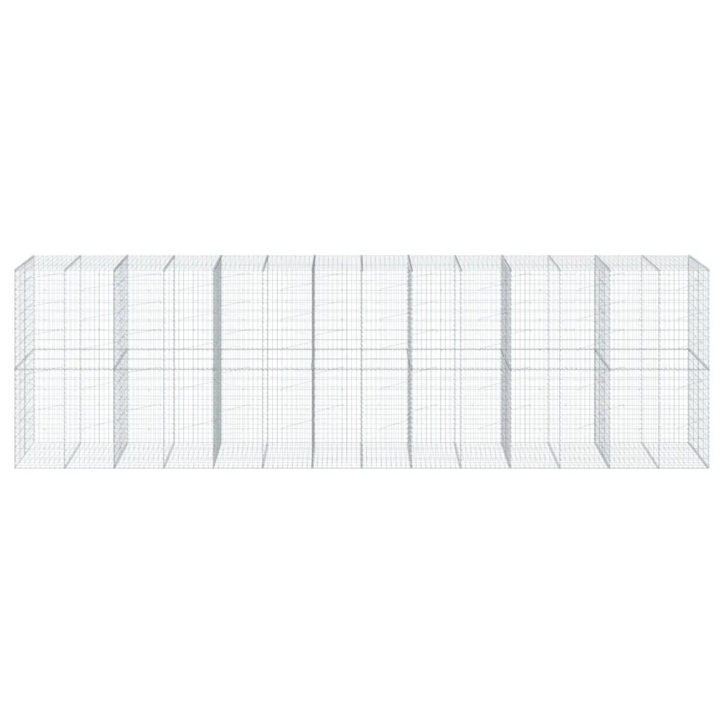 Cesto Gabbione con Copertura 700x100x200 cm in Ferro Zincato