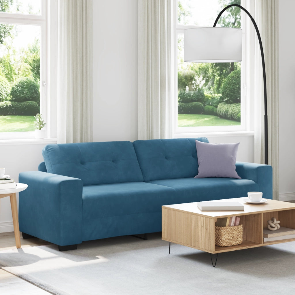 Divano a 3 posti  Blu 180 cm in velluto