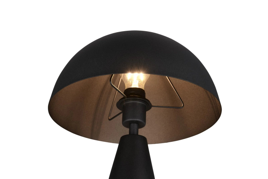 Lampada da tavolo Alfie minimalista nera fungo E27 40W Trio