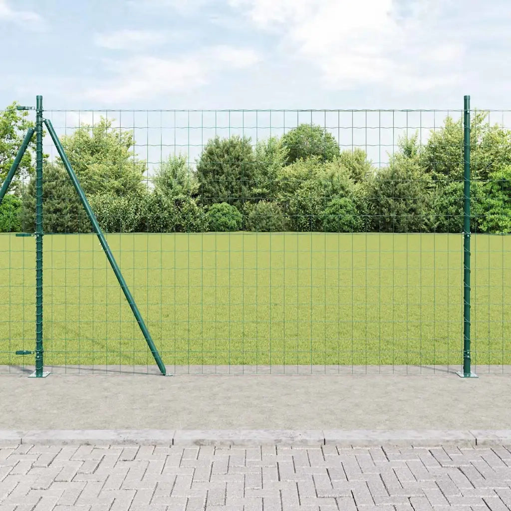 Recinzione da Giardino | Recinzione con Posto Verde 1,5 x 10 m Acciaio e PVC