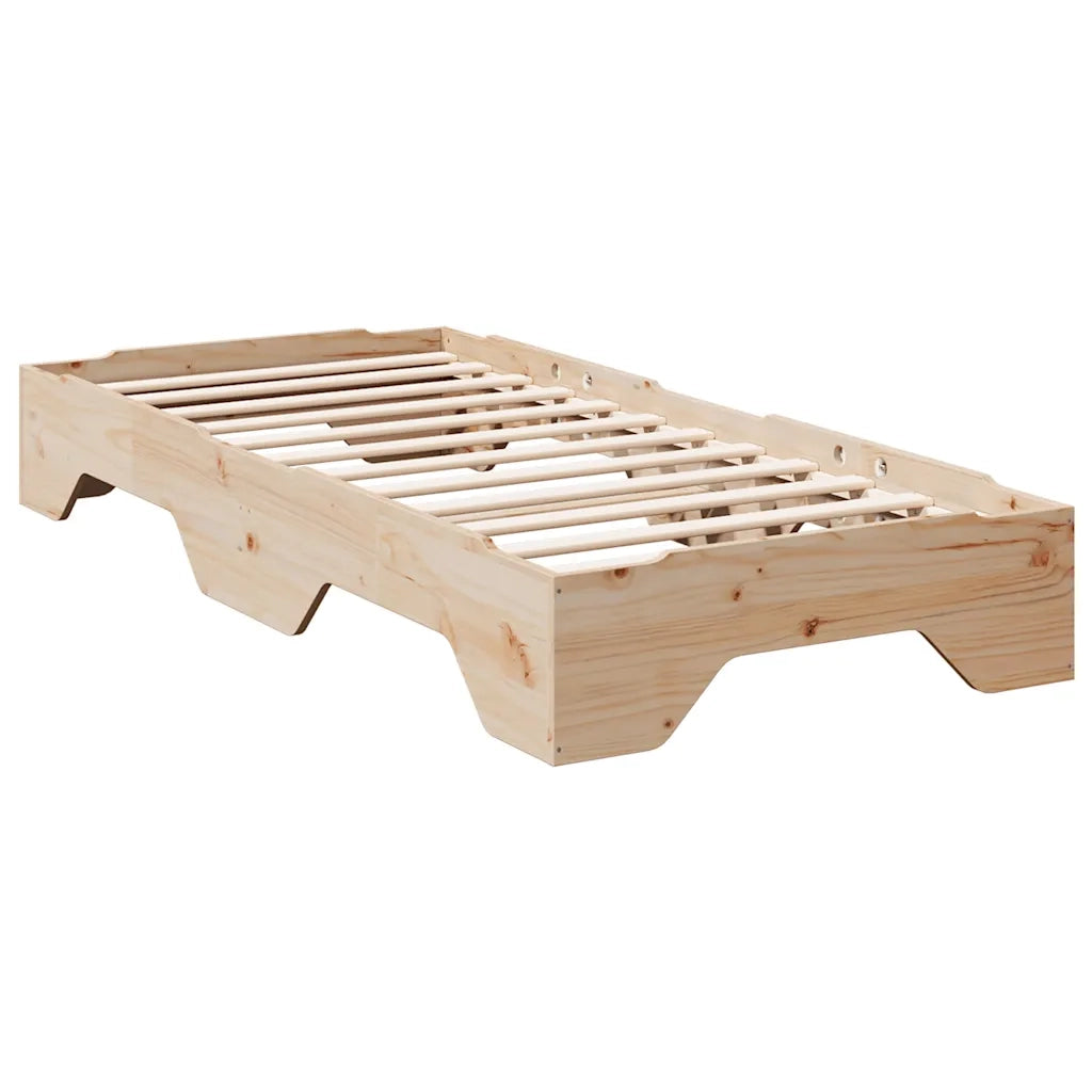Giroletto senza Materasso Impilabile 75x190 cm Legno Massello 859211