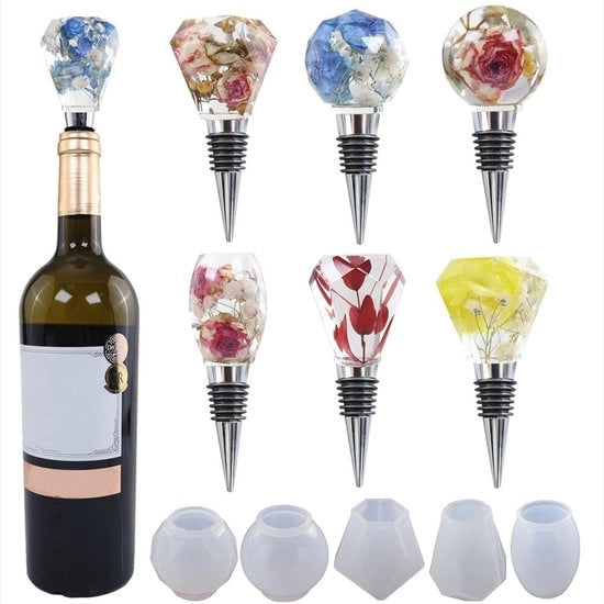 Silicone per modellazione 10 pezzi - Resina epossidica chiusura vino - Riciclabile - Sostenibile - Medio antiklammarsi - Progetto decorativo - Modellatore di resina epossidica