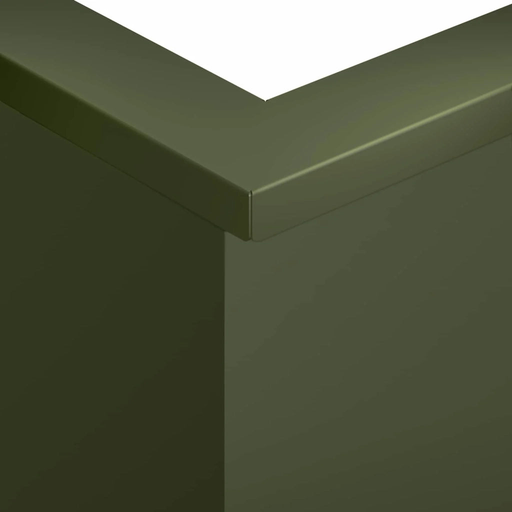 Muro di contenimento 2 pz 50 x 50 x 40 cm Acciaio Verde Oliva 8015178