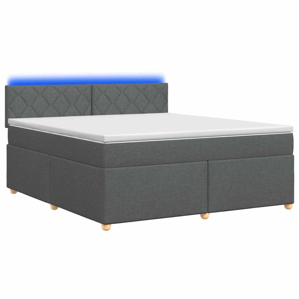 Letto box spring con materasso Grigio Scuro 140 x 190 cm 3452423