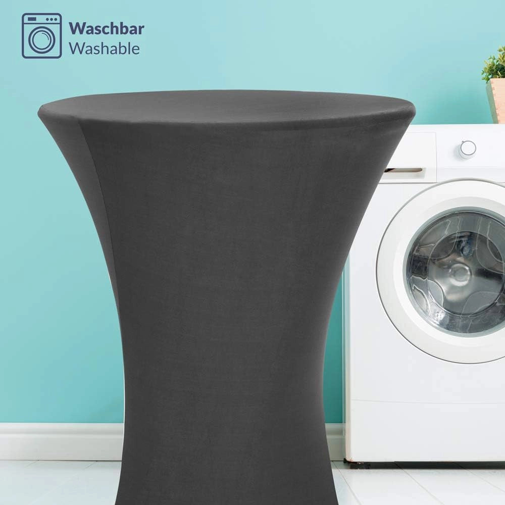 Deuba Copritavolo Stretch per Tavoli Alti Rotondi Lavabile 30°C Piedi Rinforzati Tanti Colori e Misure Ø 80 cm Antracite