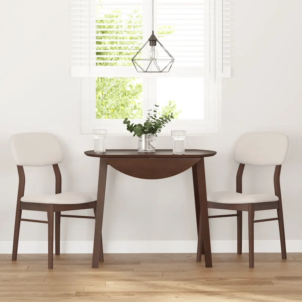 Sedie da Pranzo con Cuscini 2pz Marrone Legno Massello di Hevea 4102523