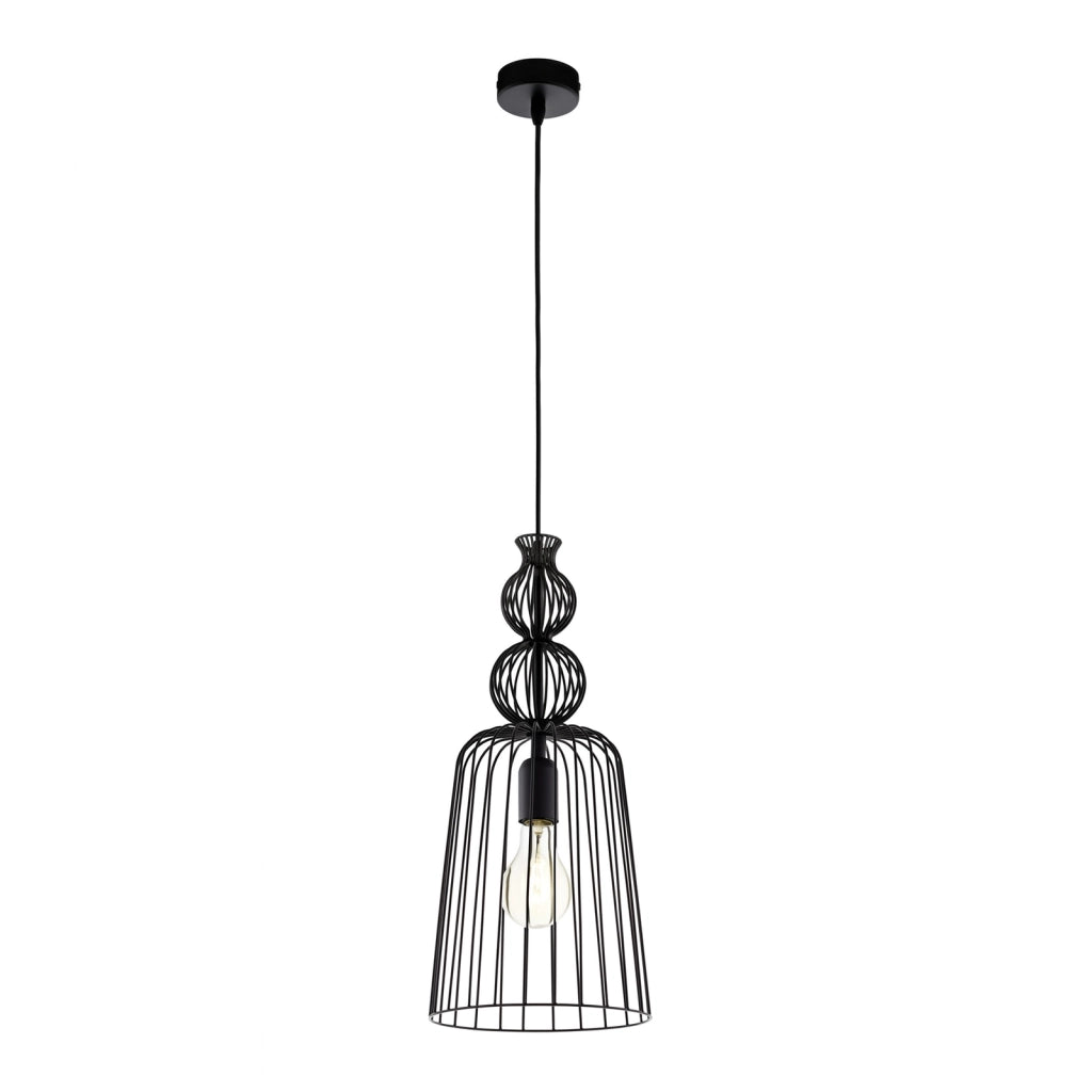 Sospensione Industrial Carterham Metallo Nero 1 Luce E27