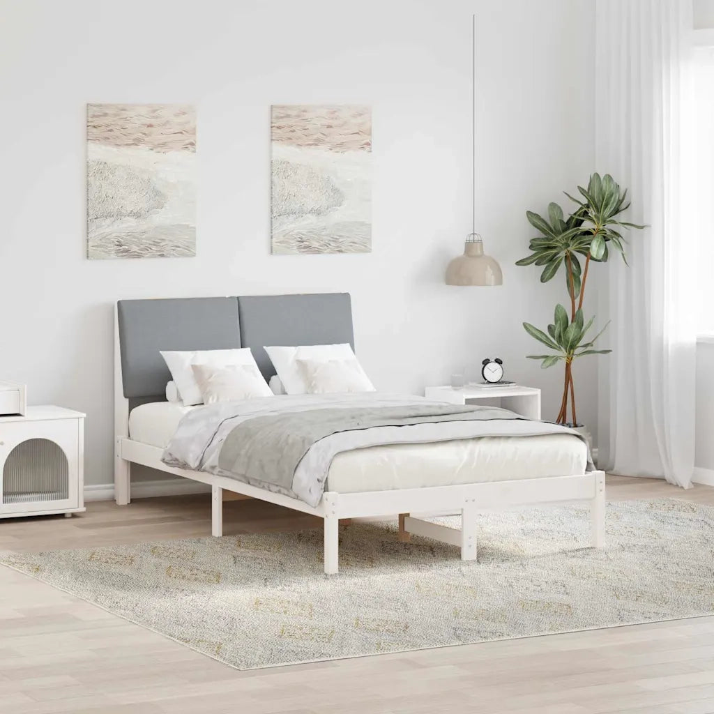 Struttura del Letto Bianco e grigio chiaro 135 x 190 cm