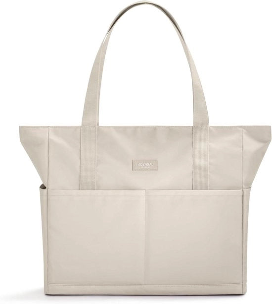 Borsa da spiaggia grande con tasche e chiusura a raccordo - Leggera e impermeabile - Adatta a donne e uomini - Ideale per spiaggia, piscina e vacanza