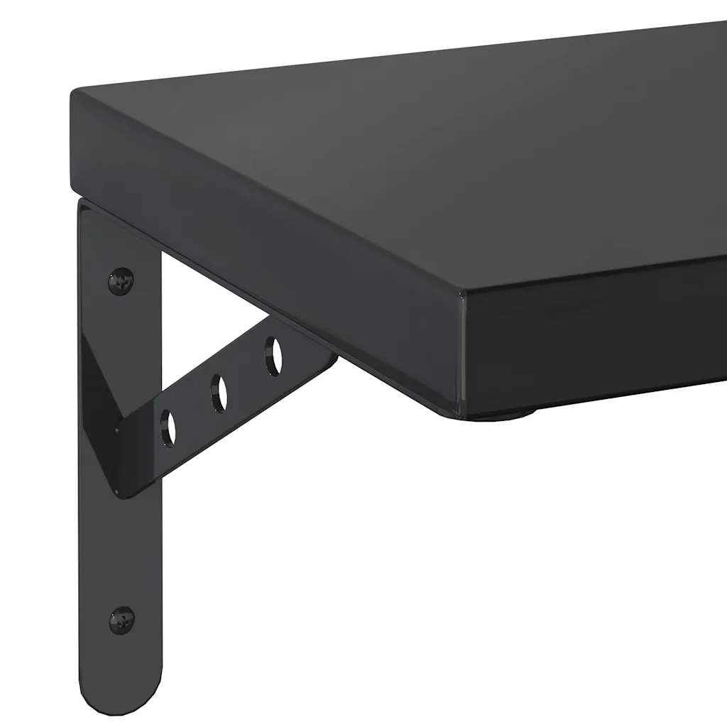 vidaXL Mensole a Muro 2 pz 75x23,5 cm Nero in Acciaio Inossidabile