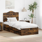 Struttura del letto con cassetto Quercia Affumicata 90 x 200 cm 3413454