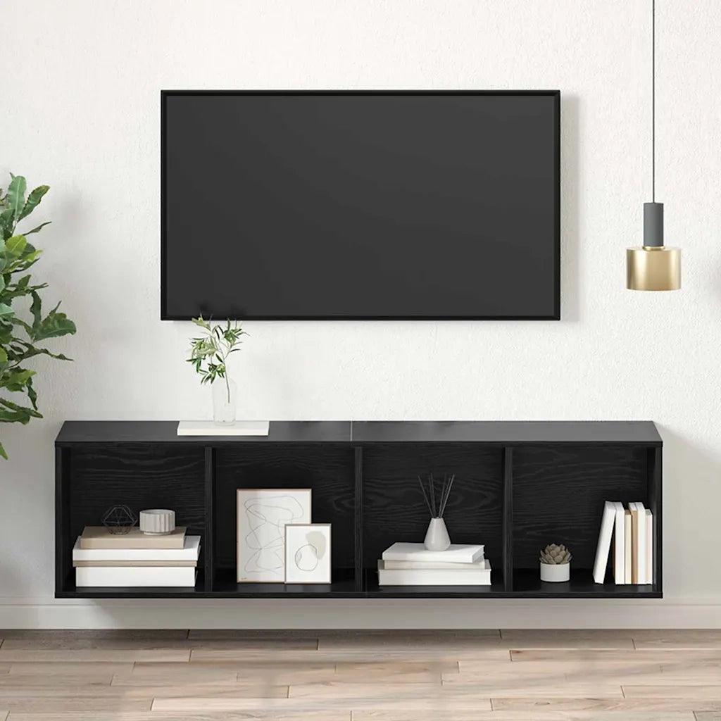 Set mobile TV Rovere Nero 37 x 37 x 142,5 cm Legno multistrato 875086