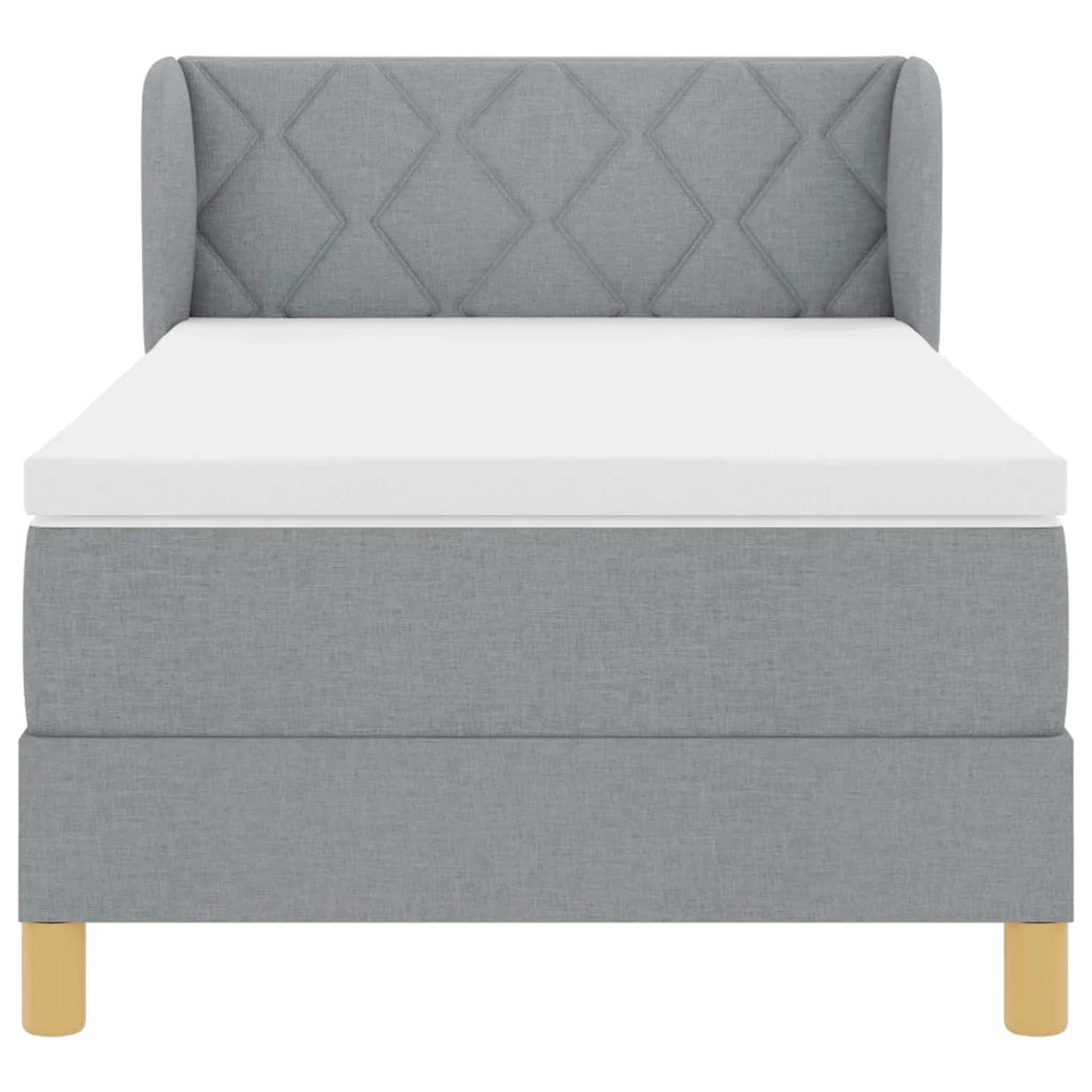 Letto a molle con materasso Grigio chiaro 100 x 200 cm Tessuto 3340262