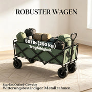 CARRELLO DA GIARDINO PIEGHEVOLE 133x56x100 cm VERDE METALLO E TESSUTO OXFORD