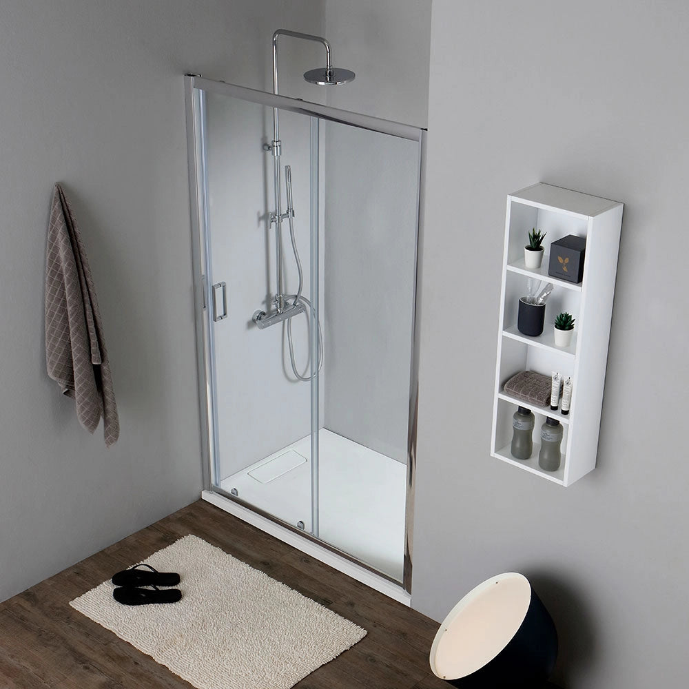 Porta doccia nicchia 120 x 185 cm cristallo trasparente 6mm