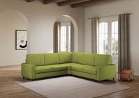 Divano Angolare 5 Posti 226x226x85 cm Sakar in Tessuto Verde