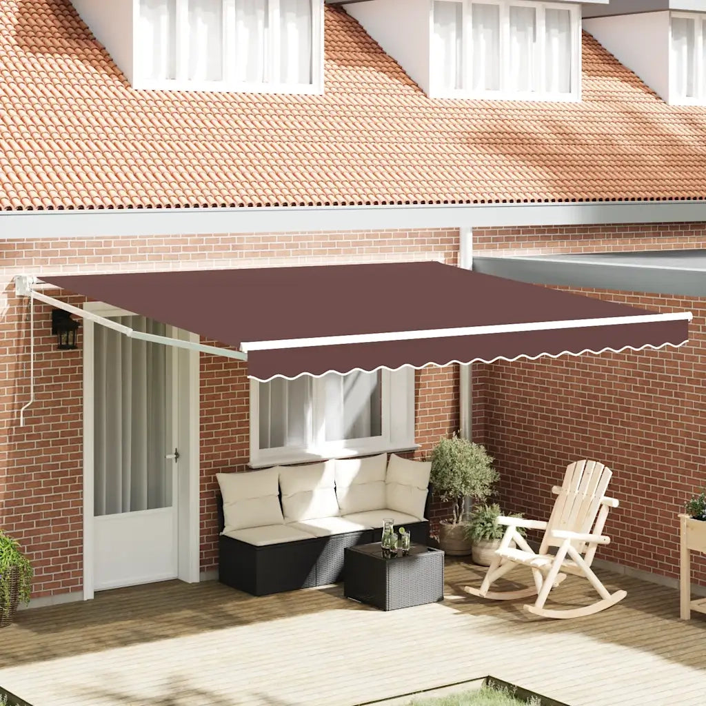 vidaXL Tenda da Sole Retrattile Automatica 400x300 cm Marrone