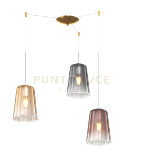SOSPENSIONE OTTONE SAT. SPOSTABILE 3 LUCI (1 AM+1 RA+1 CR) 1164OS-S3 S-MC