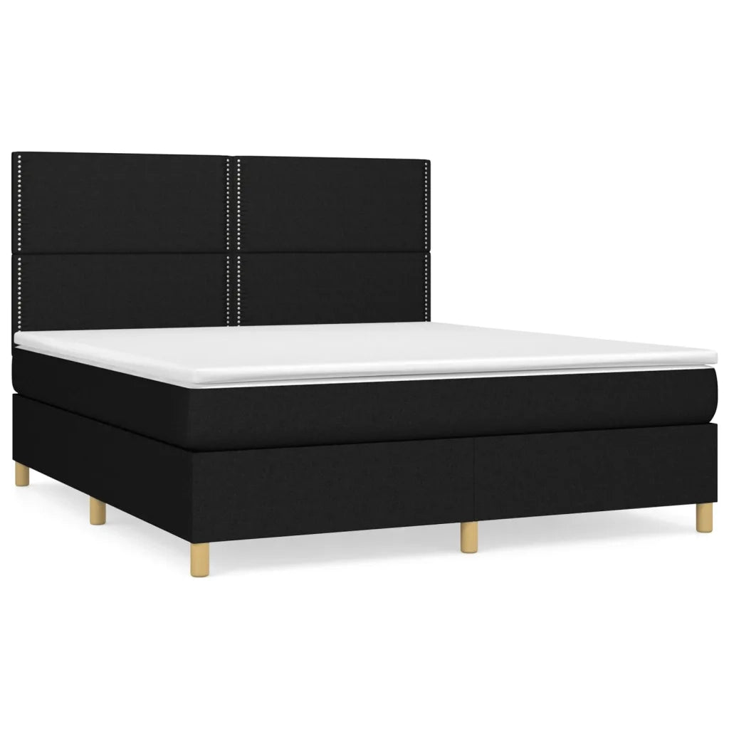 Giroletto a Molle con Materasso Nero 180x200 cm in Tessuto 3142275