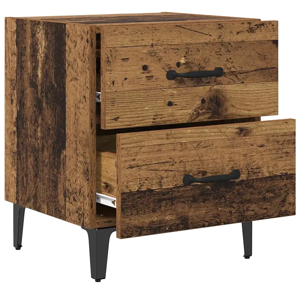 Comodino rustico con cassetto pratico per la camera da letto 40 x 35 x 47,5 cm legno composito marrone 02_0052681
