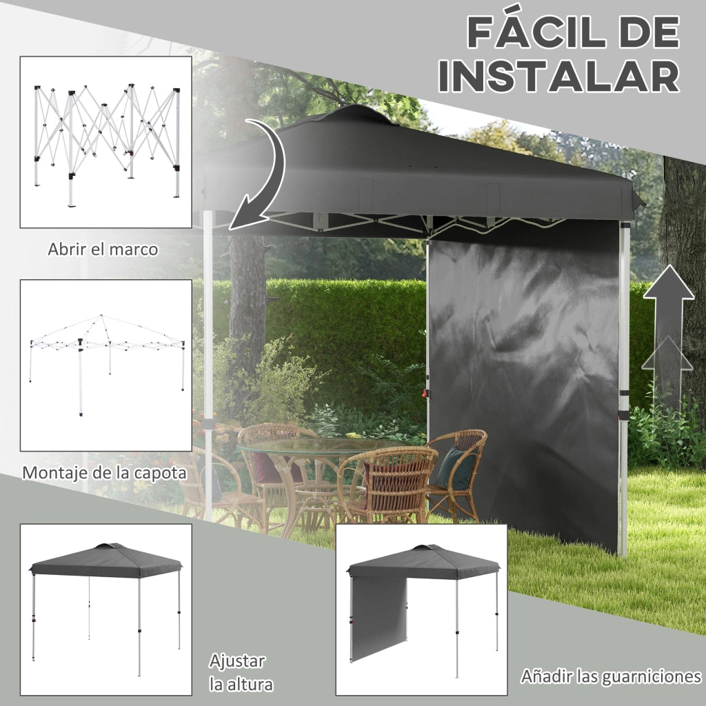 Tenda da giardino pieghevole ¨C zephmum ¨C grigio scuro 250x250x220 cm