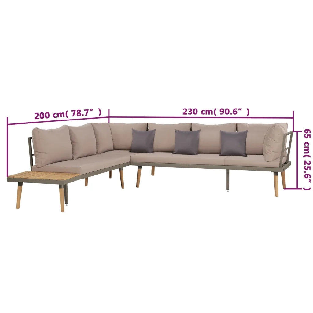 Set Divani da Giardino 4 pz con Cuscini Legno di Acacia Marrone 44239
