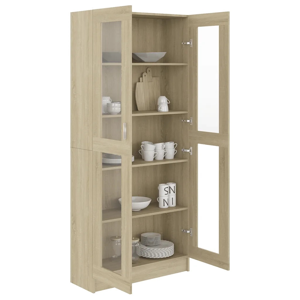 Armadietto Vetrina Rovere Sonoma 82,5x30,5x185 cm Multistrato CFW9131325