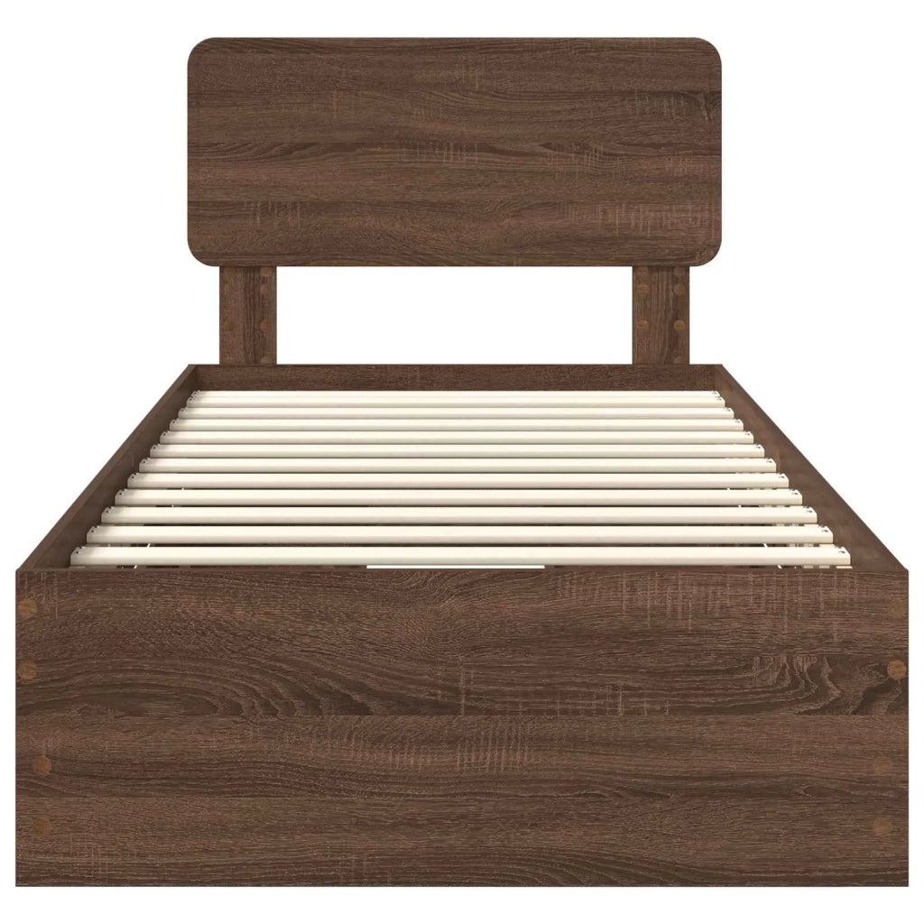Struttura del letto con cassetto Quercia marrone 75 x 190 cm 3412240