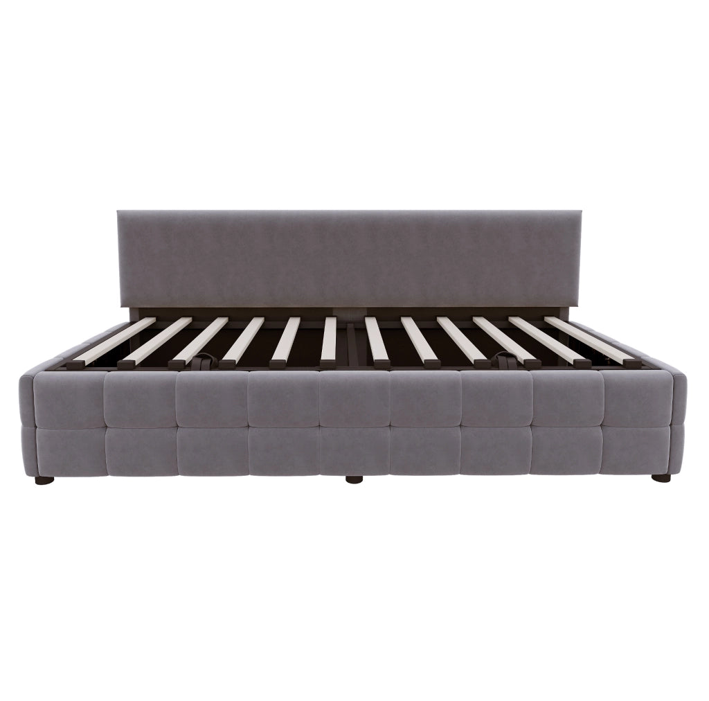 Letto singolo imbottito 90x200 cm con contenitore idraulico e schienale