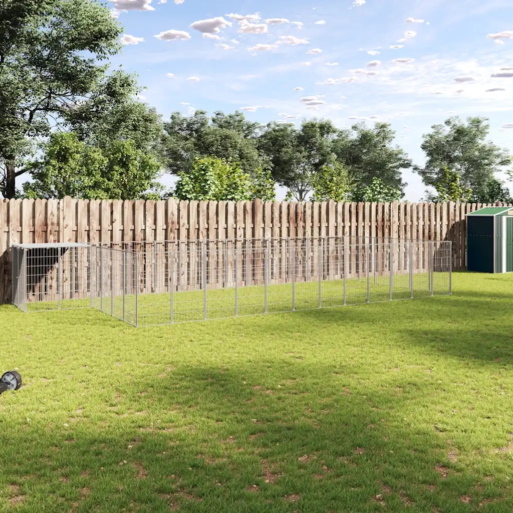 Gabbia per Cani Argento 22,99 m² in Acciaio 3082223