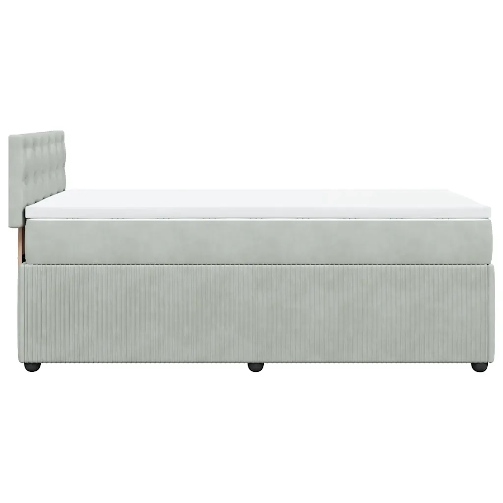 Giroletto a Molle con Materasso Grigio Chiaro 90x190 cm Velluto 3289914