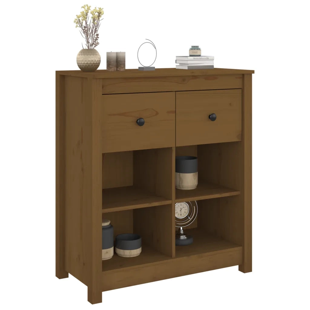Credenza-Buffet-Armadio da cucina Marrone 70x35x80 cm in Legno Massello di Pino