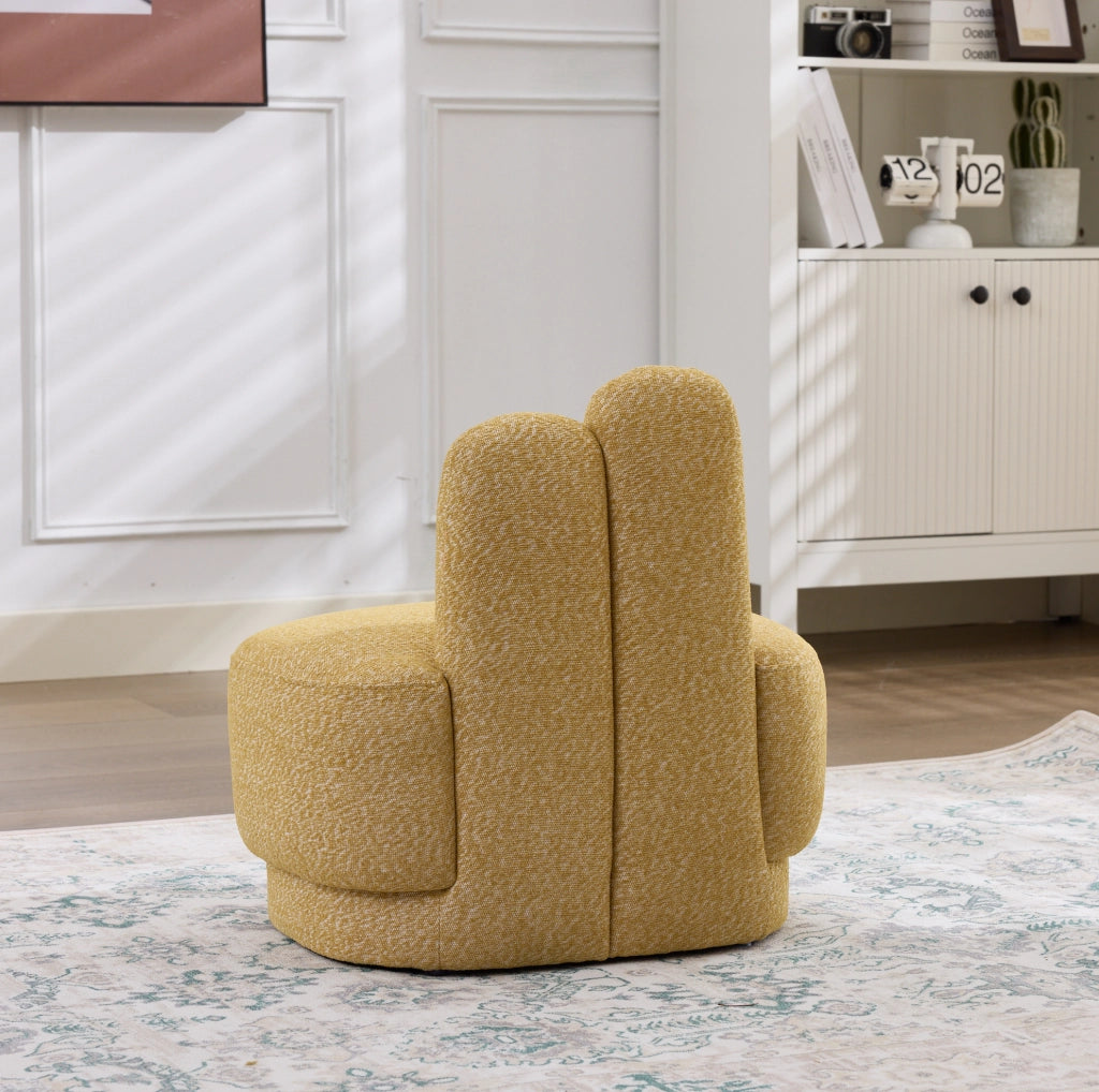 Pouf coniglietto giallo imbottito in tessuto, 56×43,5×57 cm