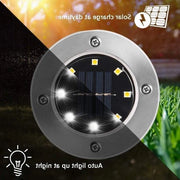 Illuminazione esterna a energia solare - 8 pezzi - Illuminazione del pavimento a energia solare - Acciaio inossidabile - Idrorepellente - Giardino terrazza prato cortile vialetto