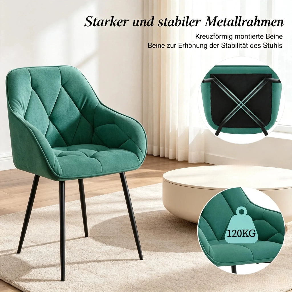 Set 2 sedie da pranzo moderne, schienale ergonomico, imbottite e comode