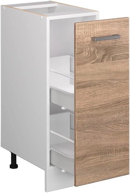 Armadio cucina dispensa alto R-Line, Sonoma, 30 cm senza piano di lavoro, per la libera combinazione all'interno di sistemi cucina modulari