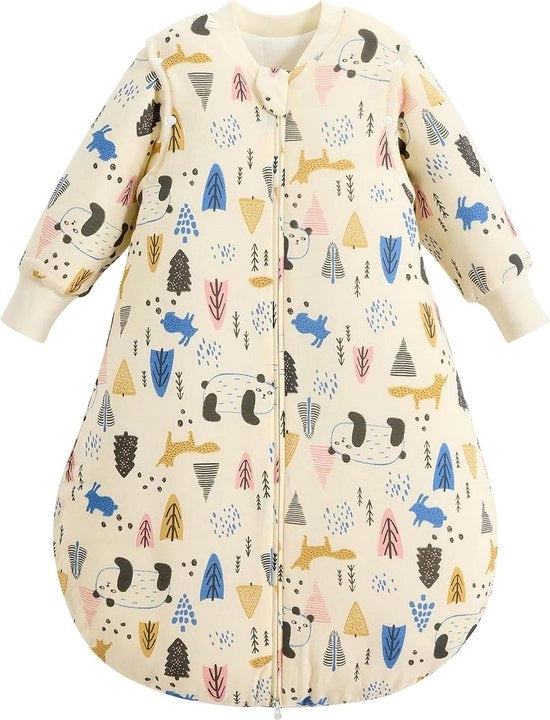 Sacco da neonato invernale 35 TOG 100% cotone, con maniche staccabili, per bambini da 18 a 36 mesi - panda