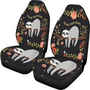Accessori di auto con motivo divertente di panda, stampa con lupo grigio, copri sedili + copri divano + copri sedile posteriore per seduta, copri sedili con panda carino, set completo di 4 pezzi, forma universale, nero