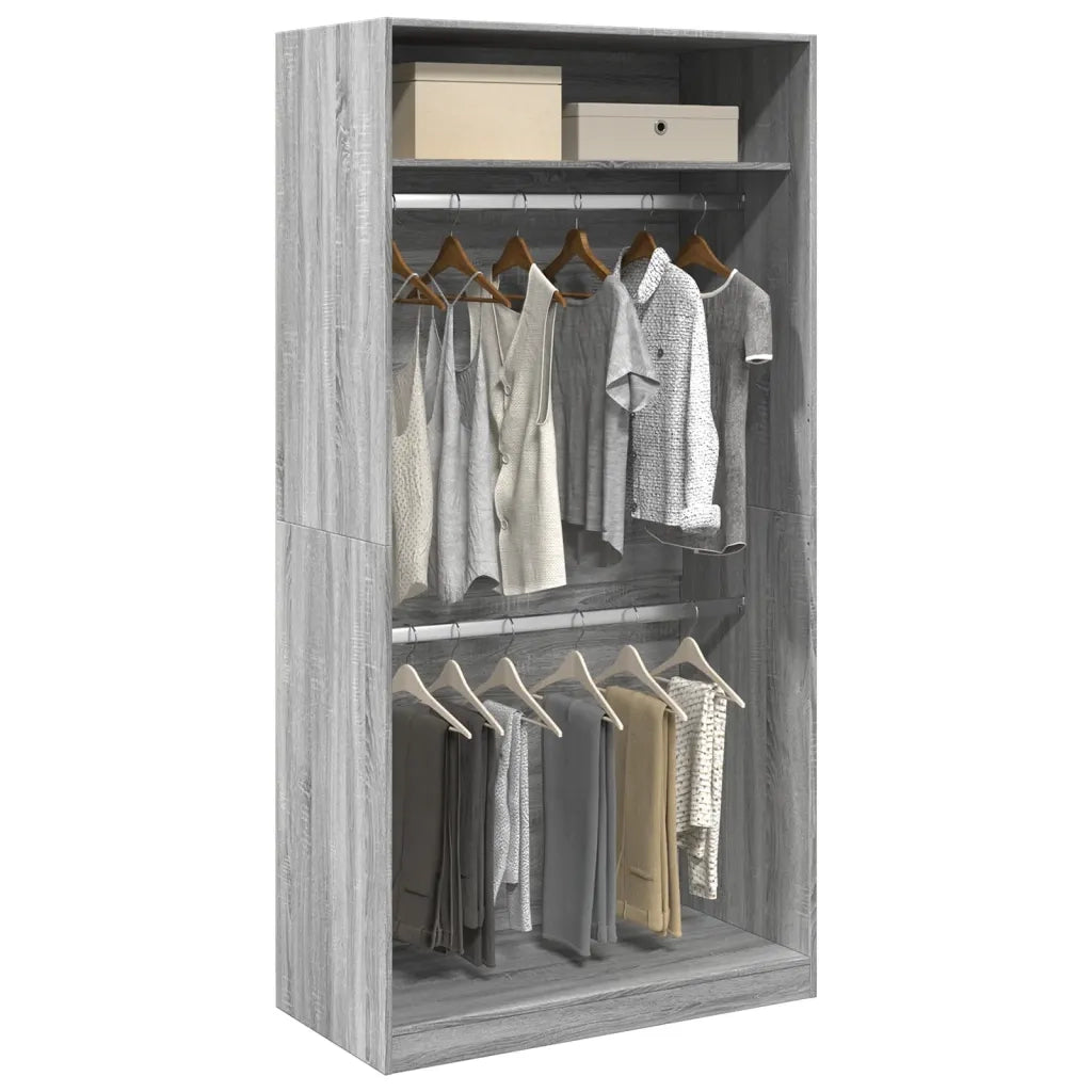 Armadio Grigio Sonoma 100x50x200 cm in Legno Multistrato CFW5093578