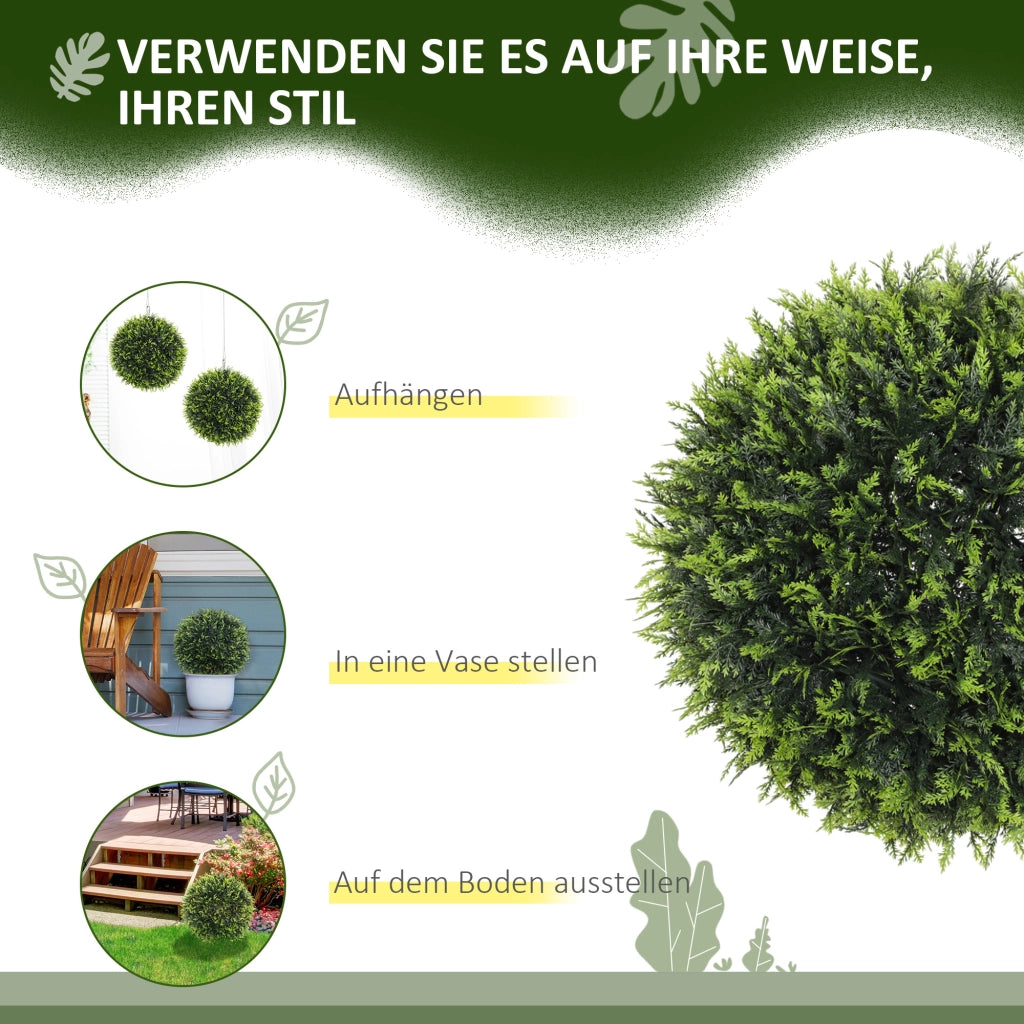 Piante Artificiali Decorative Set 2 Pezzi ¨C Xylo ¨C UV Resistente Verde 45cm Indoor Outdoor