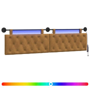 Testiera | Testata sospesa Con luce LED Marrone Velluto