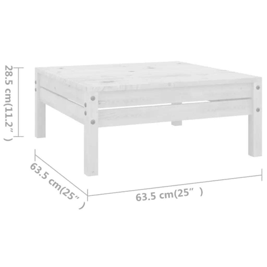 Set Divani da Giardino 11 pz Bianco in Legno Massello di Pino cod mxl 69785
