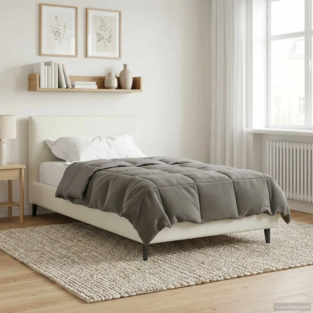Duvet Invernale 140 x 220 cm Inverno Grigio chiaro Traspirante 42026086