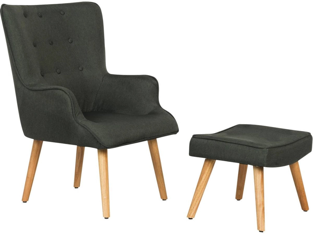 Poltrona "Odense" in stile scandinavo - Grigio scuro
